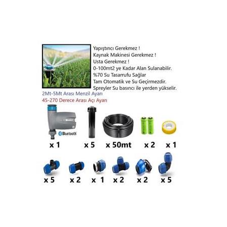 Hunter Otomatik Çim Sulama Mp Rotator (spreyx5) seti Pilli Zaman Saati