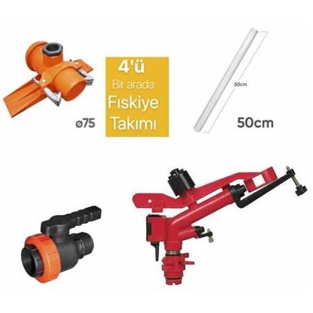 Tarla Sulama Fıskiye Takımı 1" 25 metre (Atılgan-1"+kaval50cm+75likabot+vana32lik)