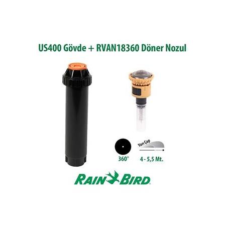 RVAN18 Döner Nozul 360 Derece 4 - 5,5 Mt. ve US400 Boş Gövde Seti