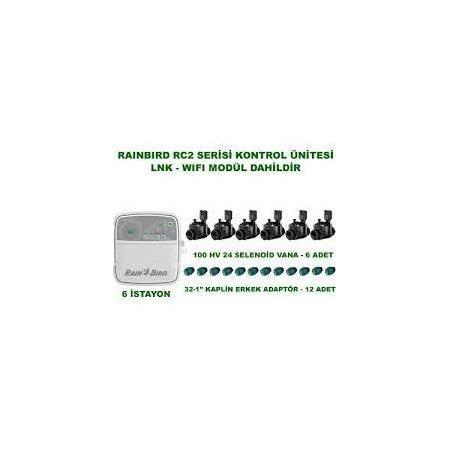 Rain Bird RC2 Akıllı Sulama Kontrol Çözümü - 230V - İç Mekan 6 İstasyon+100 hv vana 6 Adet
